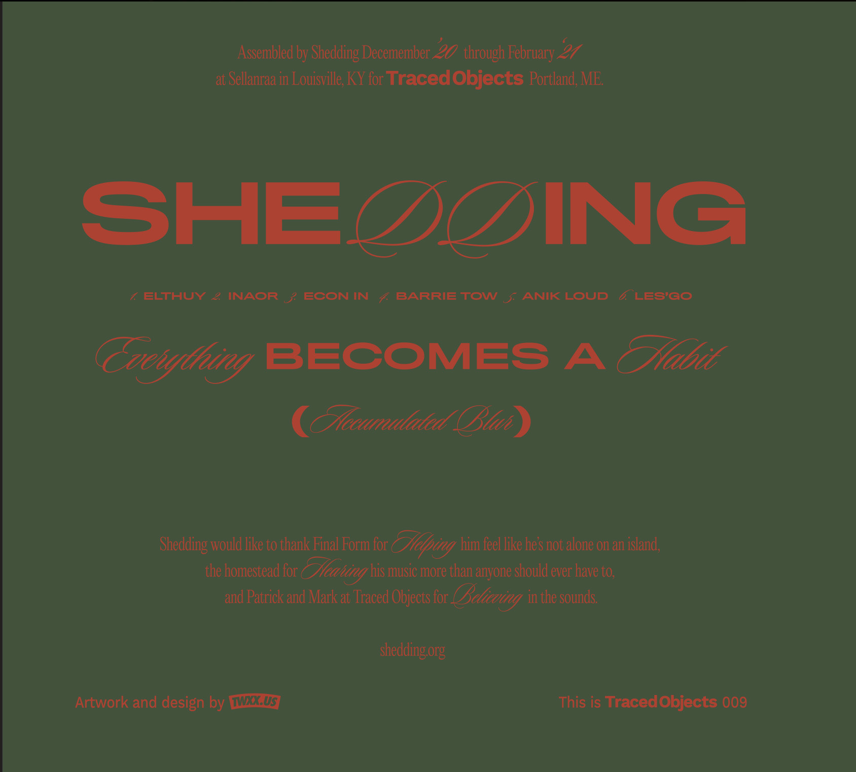 Cover art for Shedding – Everything Becomes a Habit (Accumulated Blur)